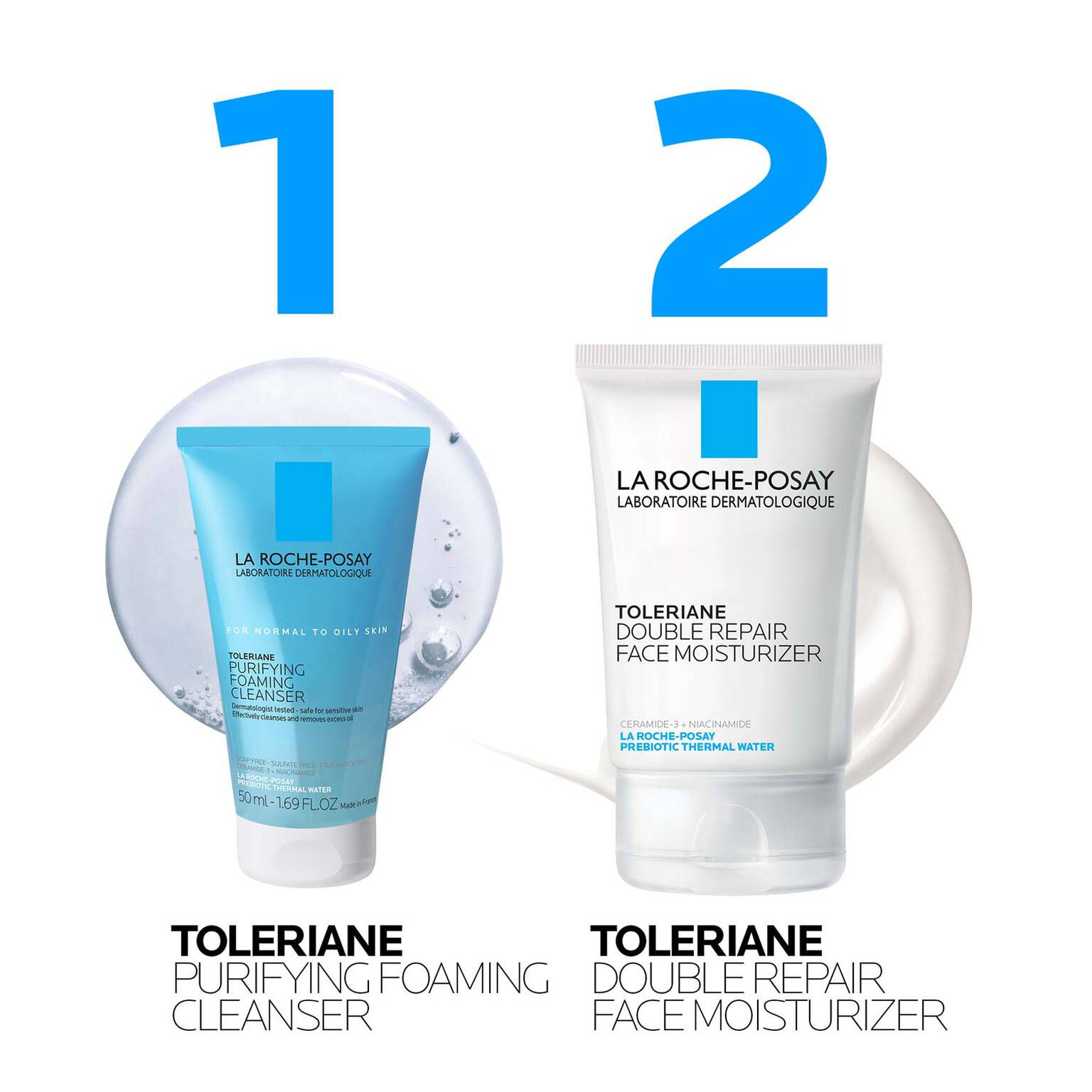 toleriane-purifying-foaming-cleanser-and-toleriane-double-repair-face-moisturizer-travel-set-r8 AmazonSet-TolerianePurifyingCleanser100ml-TolerianeDRM_routine.jpg